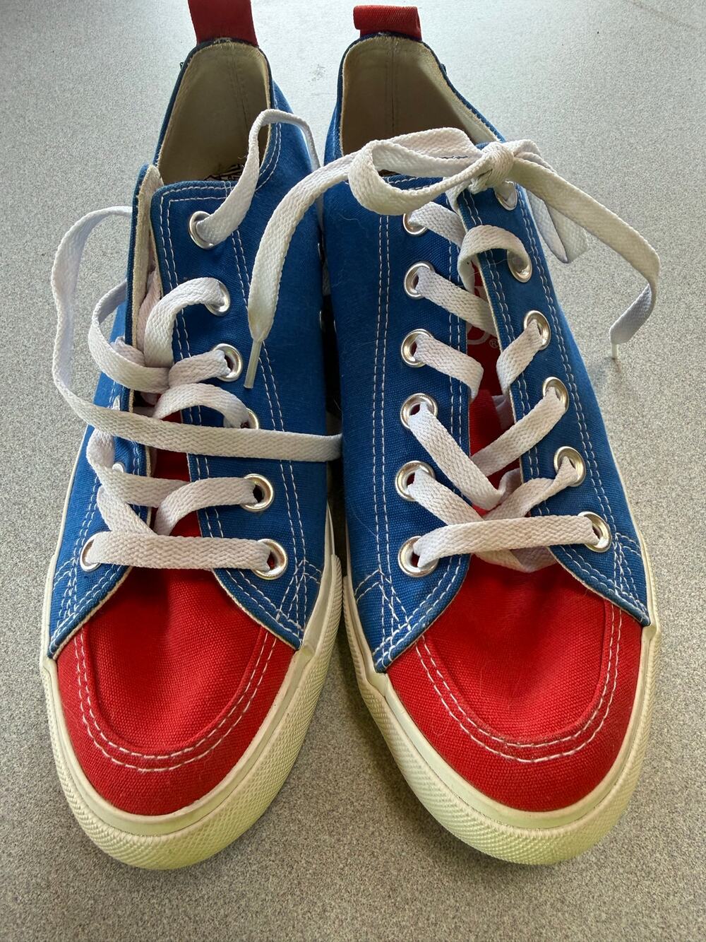 SKU3247 Skicks KU Kansas Jayhawks Women's 7M Blue Red Canvas Sneakers
